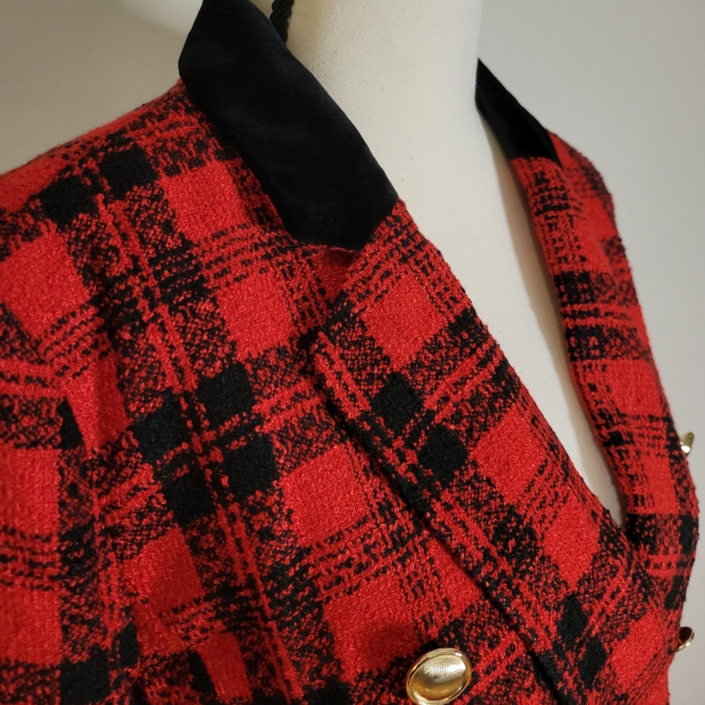 Charter Club Red/Black Blazer